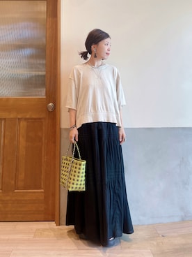 「30代ファッション」｜にわまりこさん（レディース・151cm）の夏コーディネート