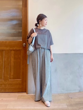 「ヒッコリー」｜にわまりこさん（レディース・151cm）の春コーディネート
