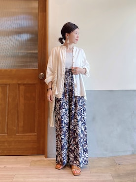 「アイテム（リング）」を使った、にわまりこさん（レディース・151cm）の夏コーディネート