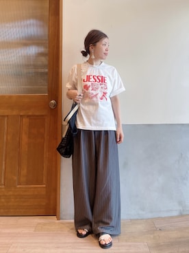 「Disney（ディズニー）のアイテム」を使った、にわまりこさん（レディース・151cm）の夏コーディネート