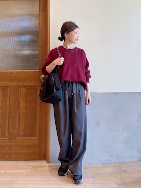 「CIAOPANIC TYPY（チャオパニックティピー）のアイテム（スラックス）」を使った、にわまりこさん（レディース・151cm）の冬コーディネート