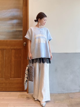 「CIAOPANIC TYPY（チャオパニックティピー）のアイテム（パンツ）」を使った、にわまりこさん（レディース・151cm）の夏コーディネート