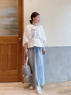 「CIAOPANIC TYPY（チャオパニックティピー）のアイテム（バッグ）」を使った、にわまりこさん（レディース・151cm）の夏コーディネート