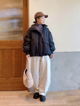 「アイテム（スウェットパンツ）」を使った、にわまりこさん（レディース・151cm）の秋コーディネート