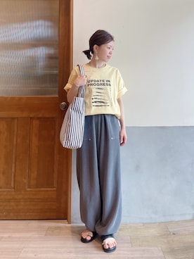 「CIAOPANIC TYPY（チャオパニックティピー）のアイテム（パンツ）」を使った、にわまりこさん（レディース・151cm）の夏コーディネート