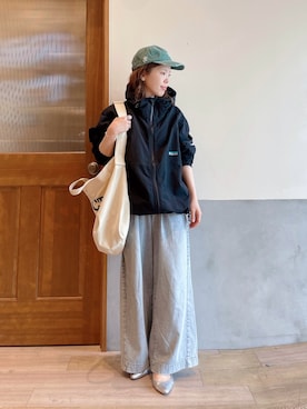 「CIAOPANIC TYPY（チャオパニックティピー）のアイテム（キャップ）」を使った、にわまりこさん（レディース・151cm）の春コーディネート