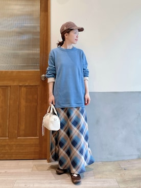 「CIAOPANIC TYPY（チャオパニックティピー）のアイテム（キャップ）」を使った、にわまりこさん（レディース・151cm）の春コーディネート