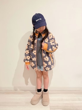 「アイテム（帽子）」を使った、にわまりこさん（キッズ・110cm）の秋コーディネート