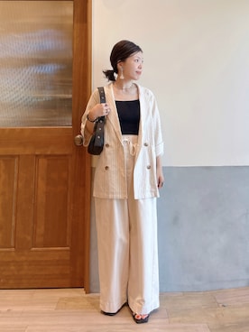 「アイテム（リング）」を使った、にわまりこさん（レディース・151cm）の夏コーディネート
