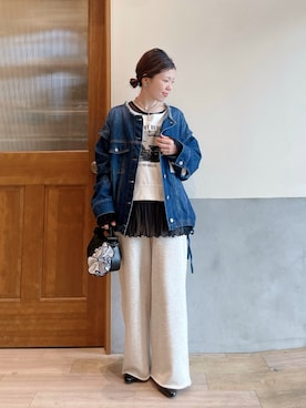 「CIAOPANIC TYPY（チャオパニックティピー）のアイテム（ジャケット/アウター）」を使った、にわまりこさん（レディース・151cm）の春コーディネート