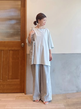 「CIAOPANIC TYPY（チャオパニックティピー）のアイテム（トートバッグ）」を使った、にわまりこさん（レディース・151cm）の秋コーディネート