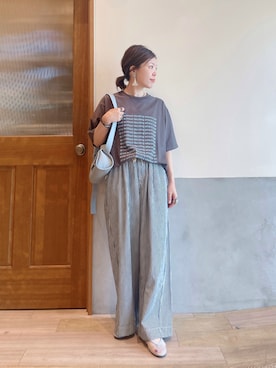 「アイテム（リング）」を使った、にわまりこさん（レディース・151cm）の夏コーディネート