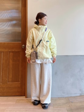 「Franklin Climbing（フランクリンクライミング）の【Franklin Climbing】ユニセックス/マウンテンジップパーカー（マウンテンパーカー、イエロー系）」を使った、にわまりこさん（レディース・151cm）の春コーディネート