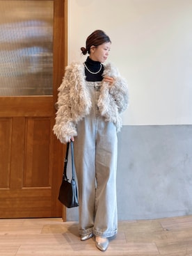 「アイテム（ブルゾン）」を使った、にわまりこさん（レディース・151cm）の冬コーディネート