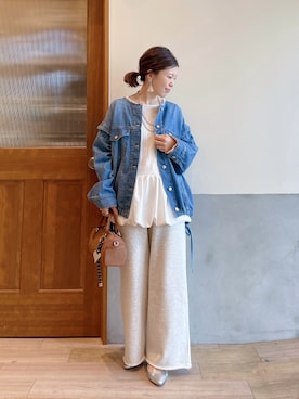 「CIAOPANIC TYPY（チャオパニックティピー）のアイテム（パンツ）」を使った、にわまりこさん（レディース・151cm）の春コーディネート