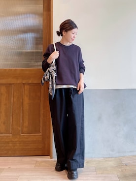 「アイテム（バンダナ/スカーフ）」を使った、にわまりこさん（レディース・151cm）の秋コーディネート