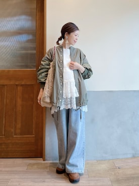 「etsinta（エシンタ）のアイテム」を使った、にわまりこさん（レディース・151cm）の秋コーディネート