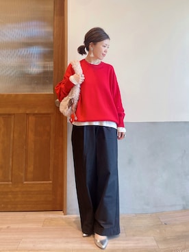 「アイテム（Tシャツ/カットソー）」を使った、にわまりこさん（レディース・151cm）の秋コーディネート