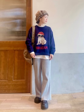 「CIAOPANIC TYPY（チャオパニックティピー）のアイテム（ハット）」を使った、にわまりこさん（レディース・151cm）の秋コーディネート