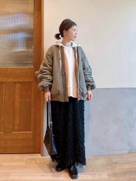 「CIAOPANIC TYPY（チャオパニックティピー）のアイテム（バッグ）」を使った、にわまりこさん（レディース・151cm）の冬コーディネート