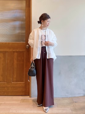 「CIAOPANIC TYPY（チャオパニックティピー）のアイテム（ブルゾン）」を使った、にわまりこさん（レディース・151cm）の春コーディネート