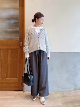 「スラックスパンツ」｜にわまりこさん（レディース・151cm）の秋コーディネート