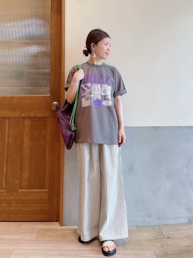 「Disney（ディズニー）のアイテム」を使った、にわまりこさん（レディース・151cm）の夏コーディネート