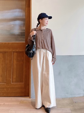 「アイテム（タンクトップ）」を使った、にわまりこさん（レディース・151cm）の秋コーディネート