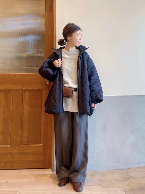 セール】【軽量/春まで使える】切り替えキルティングスタンドカラー