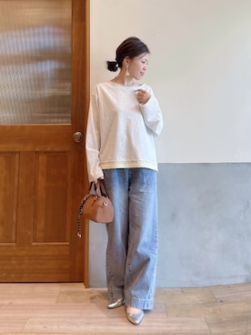 「CIAOPANIC TYPY（チャオパニックティピー）のアイテム（パンツ）」を使った、にわまりこさん（レディース・151cm）の春コーディネート