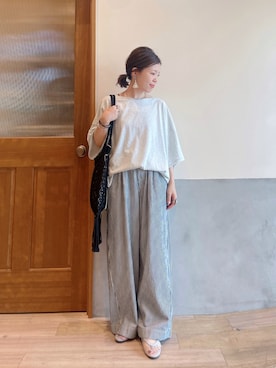 「アイテム（バッグ）」を使った、にわまりこさん（レディース・151cm）の夏コーディネート