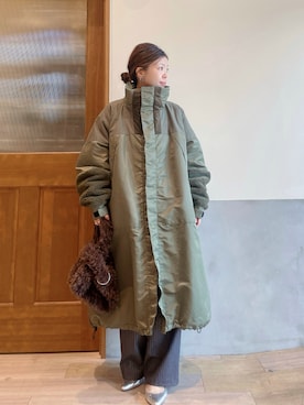 「アイテム（モッズコート）」を使った、にわまりこさん（レディース・151cm）の冬コーディネート