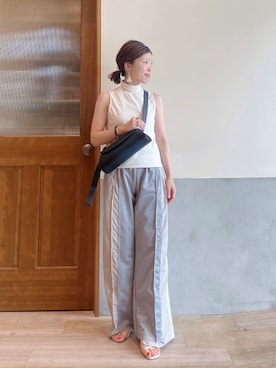 「アイテム（スウェットパンツ）」を使った、にわまりこさん（レディース・151cm）の夏コーディネート