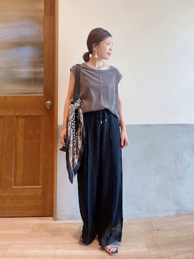 「ママコーデ」｜「アイテム（財布/小物）」を使った、にわまりこさん（レディース・151cm）の夏コーディネート