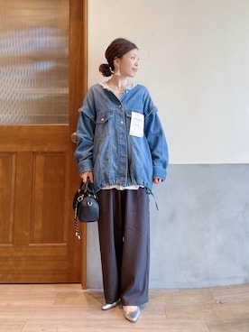 「CIAOPANIC TYPY（チャオパニックティピー）のアイテム（ジャケット/アウター）」を使った、にわまりこさん（レディース・151cm）の春コーディネート