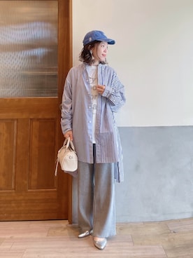 「etsinta（エシンタ）のアイテム」を使った、にわまりこさん（レディース・151cm）の春コーディネート