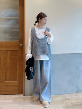 「大人カジュアル」｜にわまりこさん（レディース・151cm）の秋コーディネート