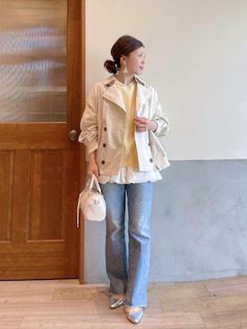 「CIAOPANIC TYPY（チャオパニックティピー）のアイテム（ジャケット/アウター）」を使った、にわまりこさん（レディース・151cm）の春コーディネート