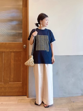 「アイテム（リング）」を使った、にわまりこさん（レディース・151cm）の夏コーディネート