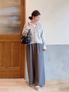 「CIAOPANIC TYPY（チャオパニックティピー）のアイテム（トートバッグ）」を使った、にわまりこさん（レディース・151cm）の秋コーディネート