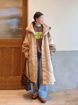 「CIAOPANIC TYPY（チャオパニックティピー）のアイテム（パンツ）」を使った、にわまりこさん（レディース・151cm）の冬コーディネート