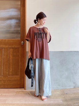 「アイテム（リング）」を使った、にわまりこさん（レディース・151cm）の秋コーディネート