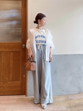 「CIAOPANIC TYPY（チャオパニックティピー）のアイテム（パンツ）」を使った、にわまりこさん（レディース・151cm）の春コーディネート