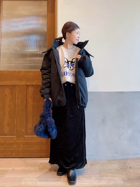 「CIAOPANIC TYPY（チャオパニックティピー）のアイテム（ダウンジャケット/コート）」を使った、にわまりこさん（レディース・151cm）の冬コーディネート