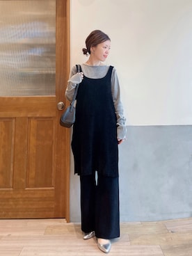 「CIAOPANIC TYPY（チャオパニックティピー）のアイテム（Tシャツ/カットソー）」を使った、にわまりこさん（レディース・151cm）の秋コーディネート