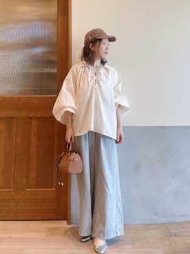 「CIAOPANIC TYPY（チャオパニックティピー）のアイテム（パンツ）」を使った、にわまりこさん（レディース・151cm）の春コーディネート