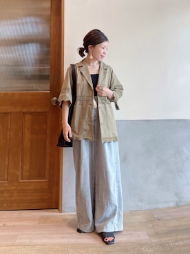 「アイテム（リング）」を使った、にわまりこさん（レディース・151cm）の夏コーディネート