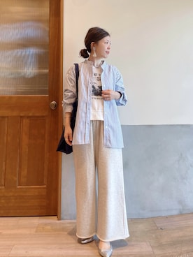 「CIAOPANIC TYPY（チャオパニックティピー）のアイテム（パンツ）」を使った、にわまりこさん（レディース・151cm）の春コーディネート