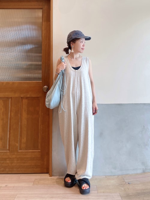 【willow】【新色追加】スラブ裏毛裾ドロストオールインワン