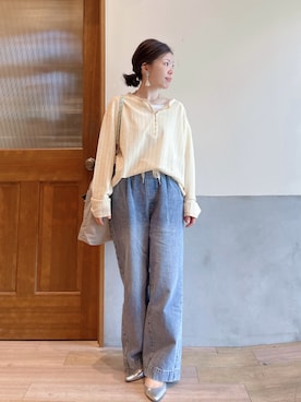 「CIAOPANIC TYPY（チャオパニックティピー）のアイテム（パンツ）」を使った、にわまりこさん（レディース・151cm）の春コーディネート